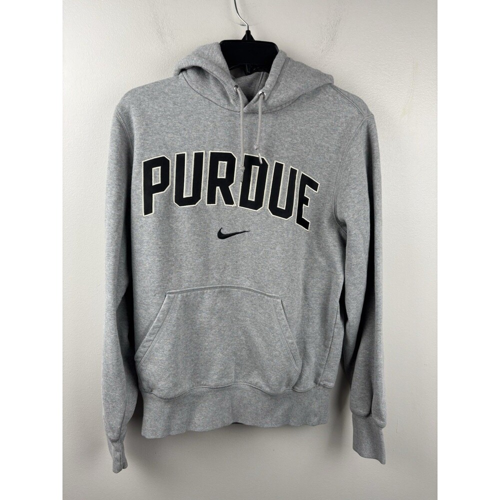 Nike Purdue Boilermakers Hoodie Mens Small Gray Embroidered Pullover Sweatshirt